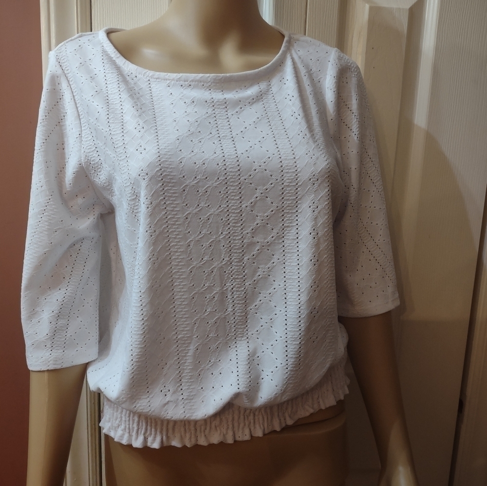 Ny women's 3/4 sleeve size small blouse shirt top